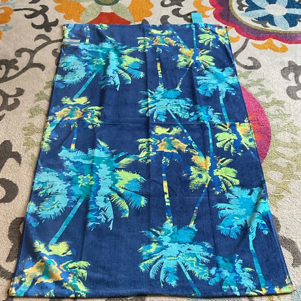 Reversible Tropical Palm Tree Beach Towel